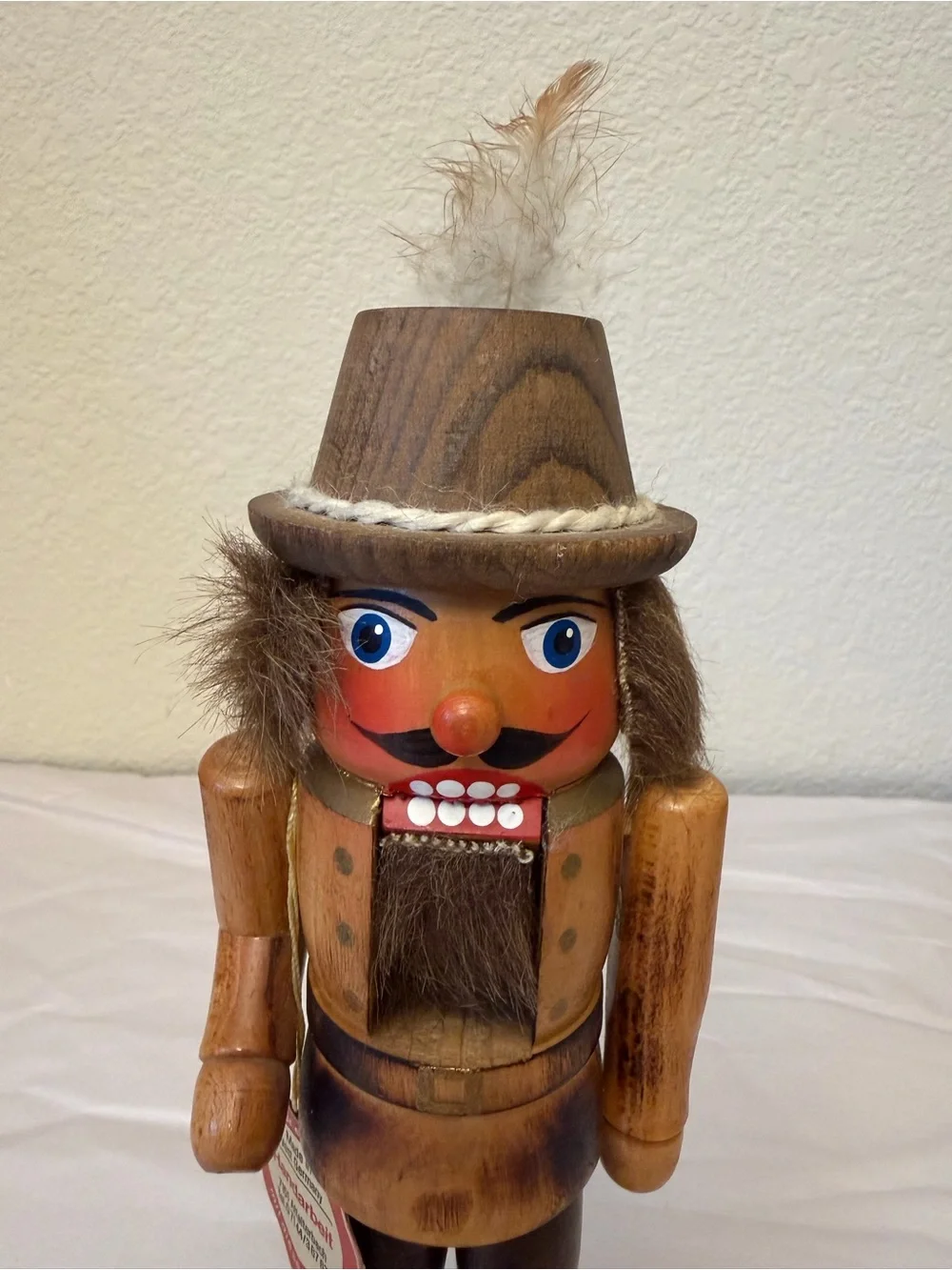 Volkmar Mattes Rustic Brown Wooden Nutcracker Soldier Holiday Figurine **READ**